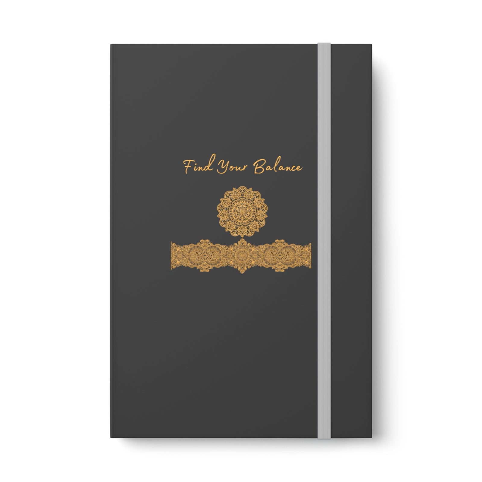 Find Your Balance Mandala w/ border Color Contrast Notebook - Ruled Journal