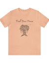 Find Your Peace mandala tree- with dove  Unisex Jersey Short Sleeve Tee- 15 colors
