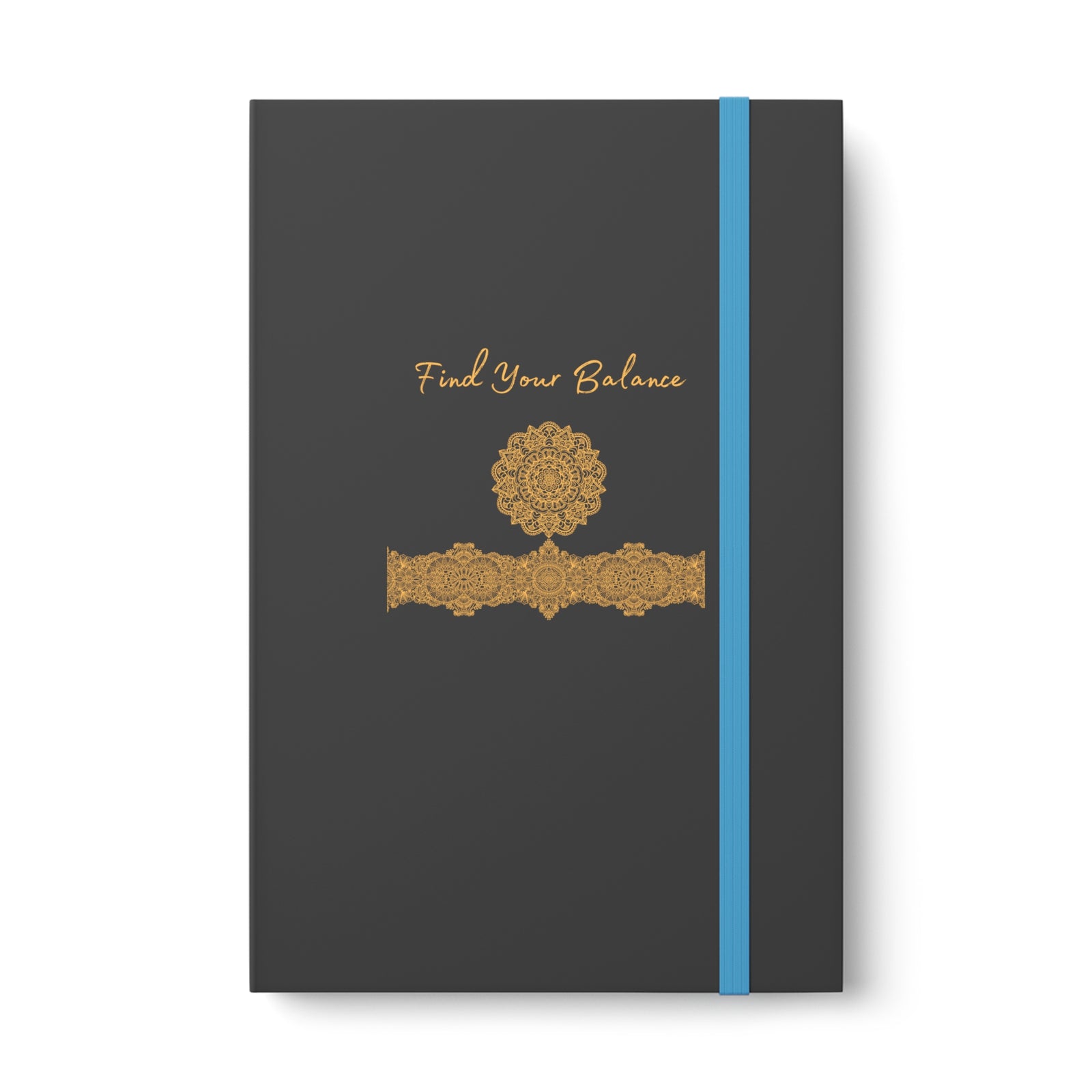 Find Your Balance Mandala w/ border Color Contrast Notebook - Ruled Journal
