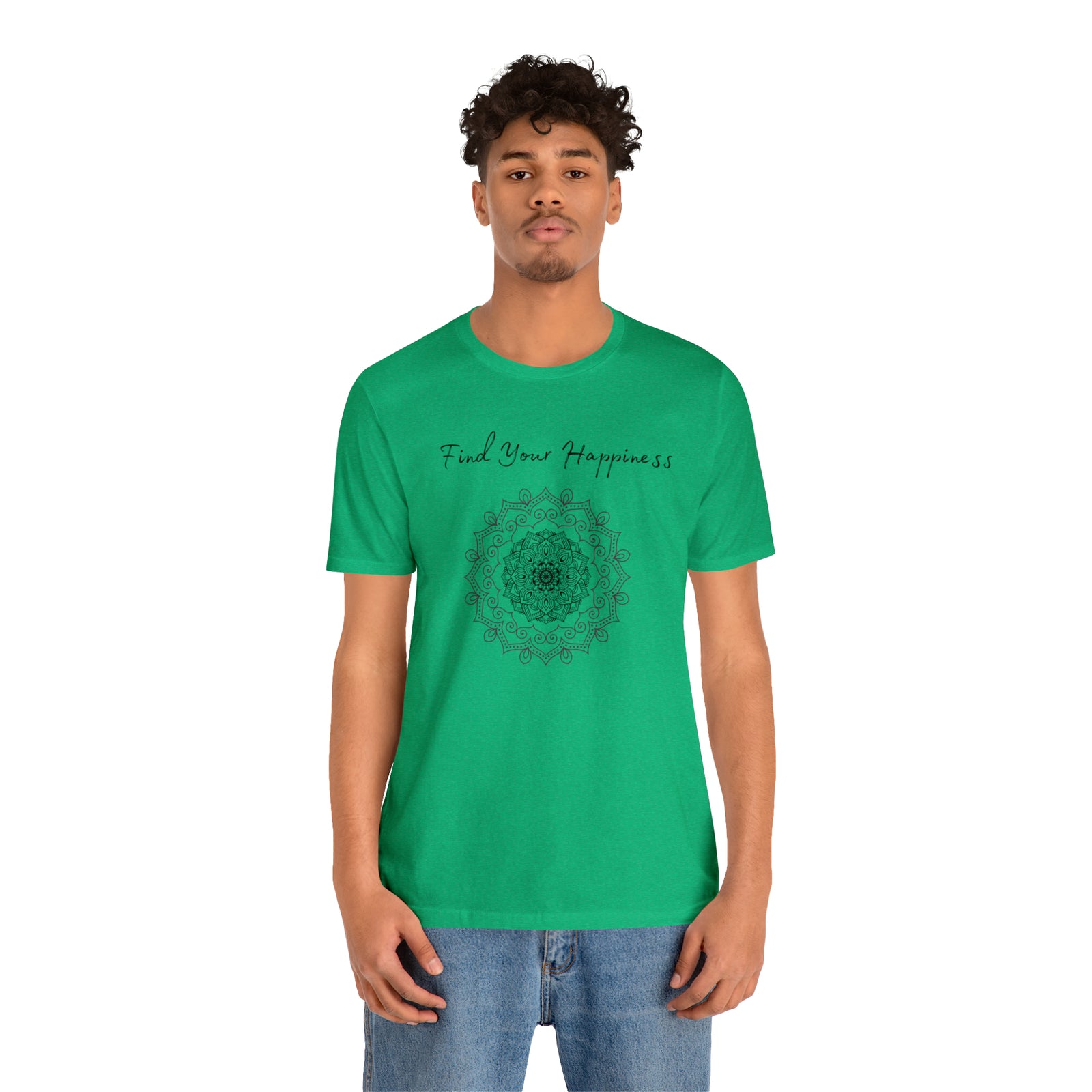 Find your Happiness mandala Unisex Jersey Short Sleeve Tee in 15 colors