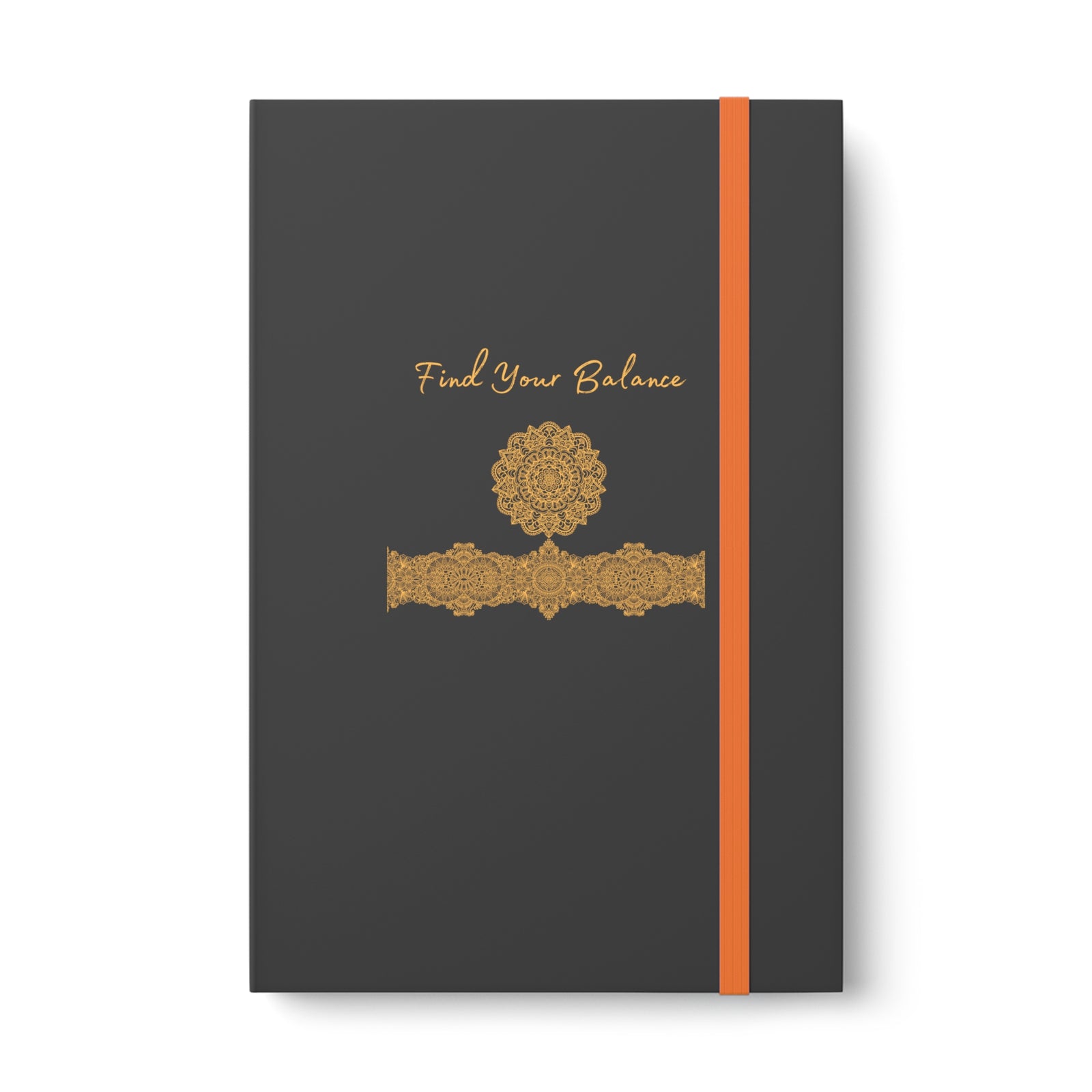 Find Your Balance Mandala w/ border Color Contrast Notebook - Ruled Journal