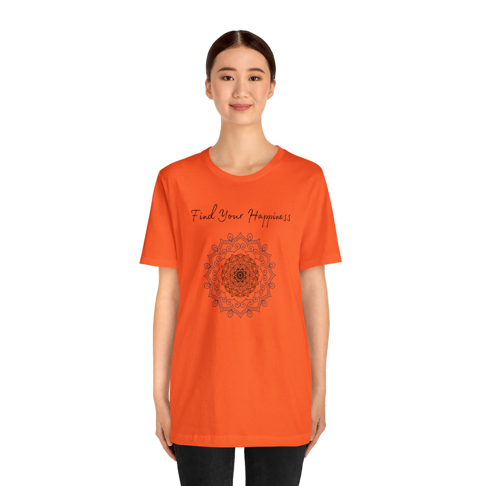 Find your Happiness mandala Unisex Jersey Short Sleeve Tee in 15 colors