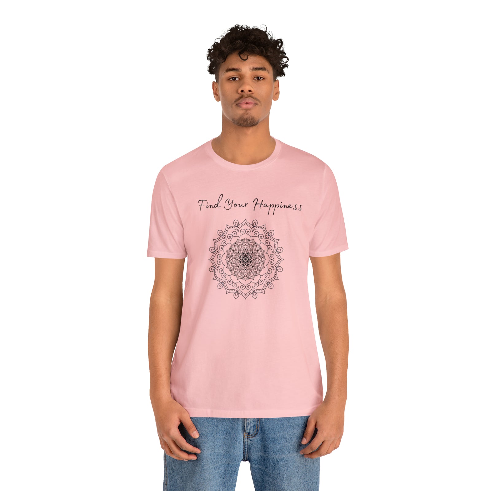 Find your Happiness mandala Unisex Jersey Short Sleeve Tee in 15 colors