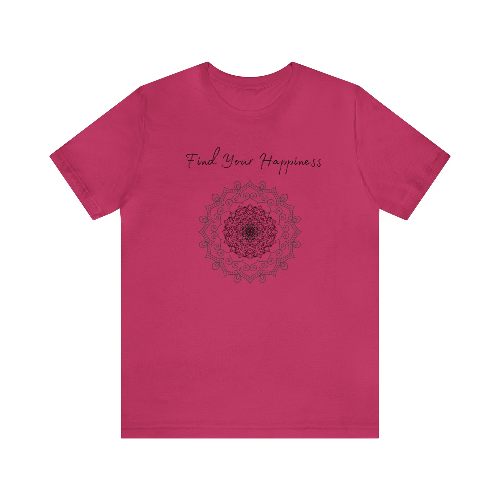 Find your Happiness mandala Unisex Jersey Short Sleeve Tee in 15 colors
