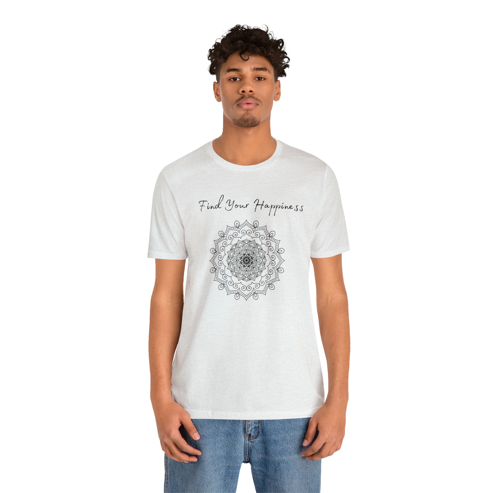 Find your Happiness mandala Unisex Jersey Short Sleeve Tee in 15 colors