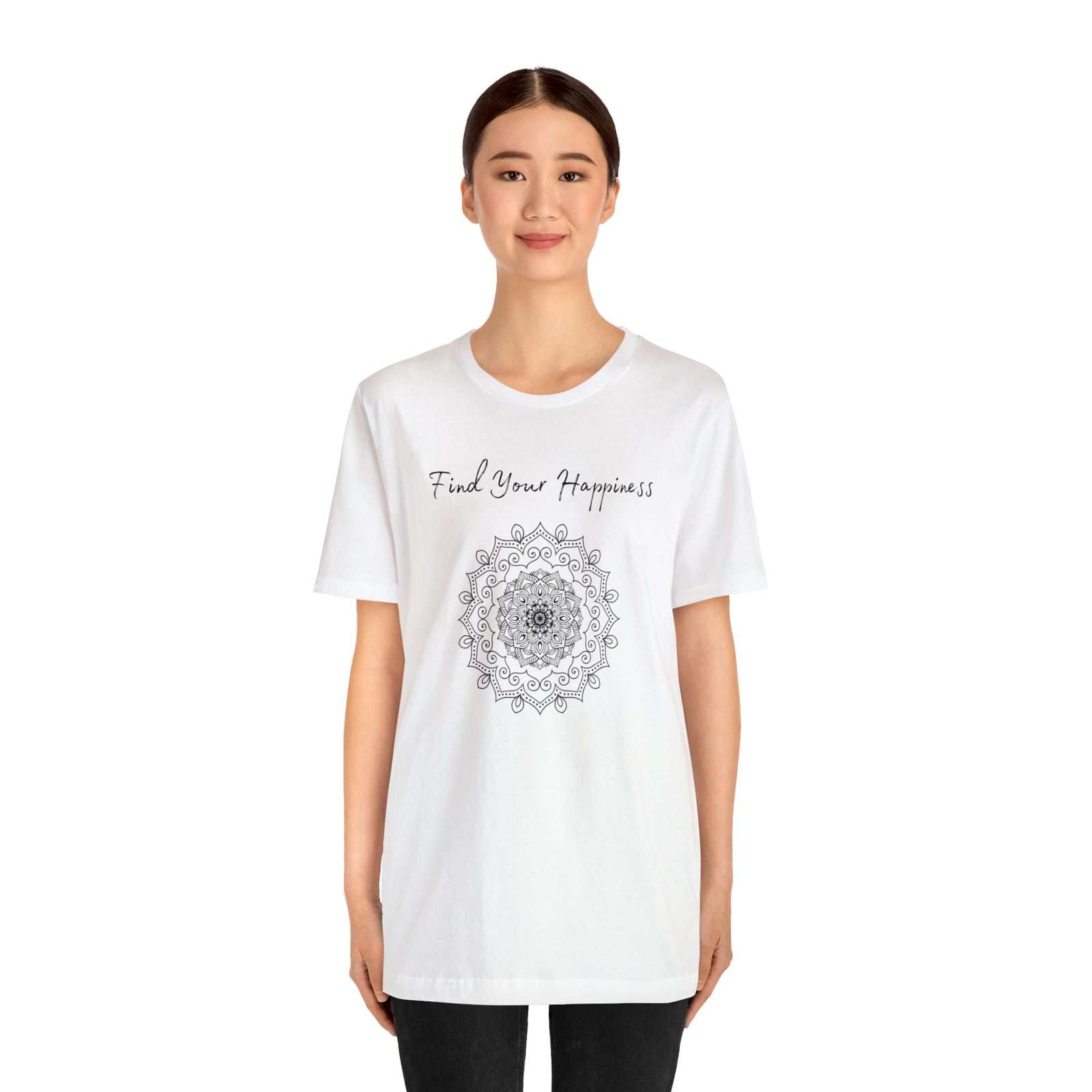 Find your Happiness mandala Unisex Jersey Short Sleeve Tee in 15 colors