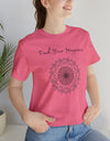 Find your Happiness mandala Unisex Jersey Short Sleeve Tee in 15 colors