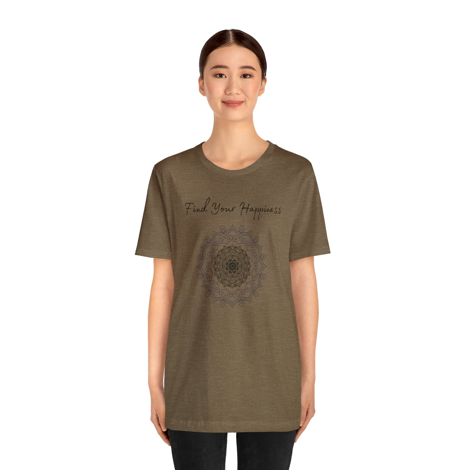 Find your Happiness mandala Unisex Jersey Short Sleeve Tee in 15 colors