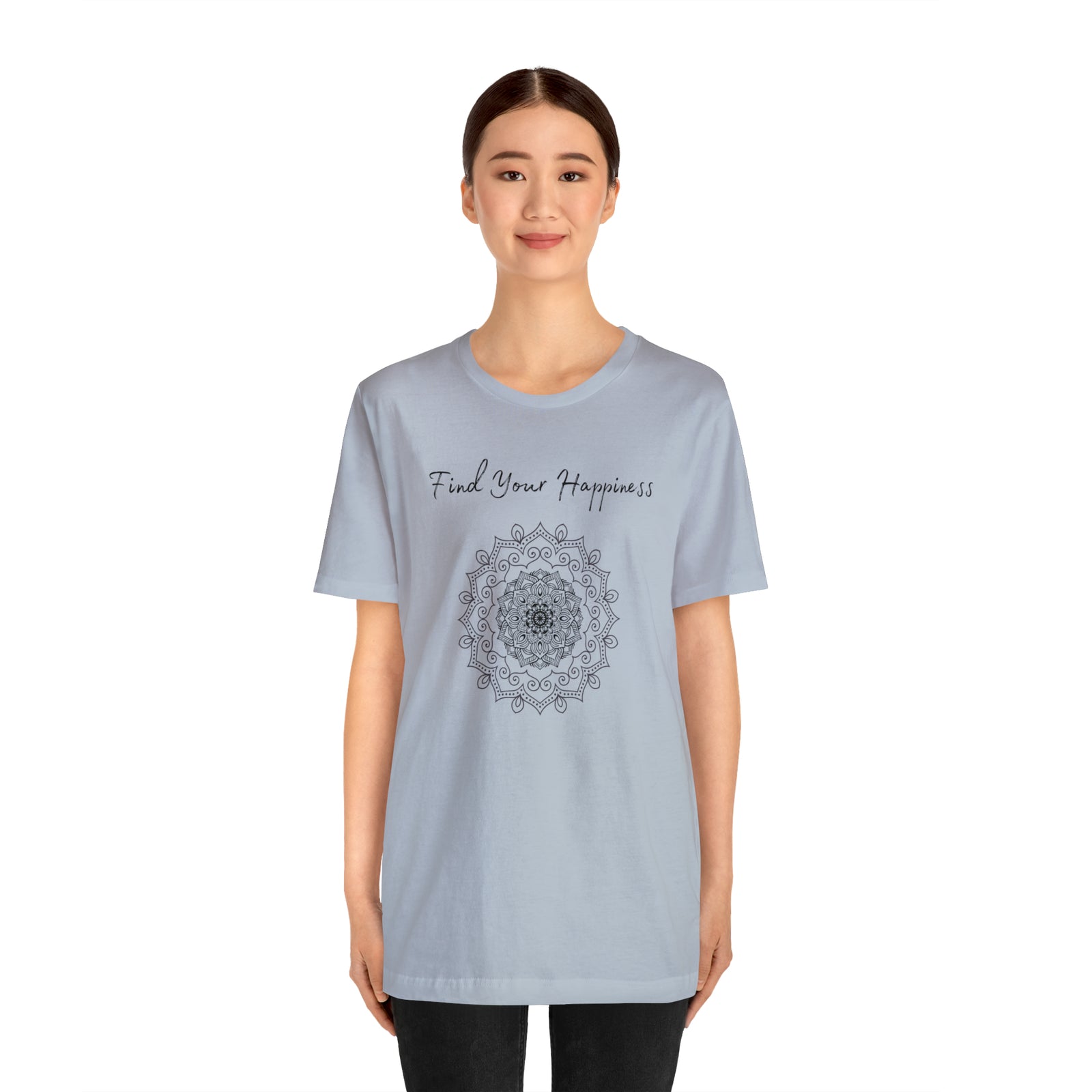 Find your Happiness mandala Unisex Jersey Short Sleeve Tee in 15 colors