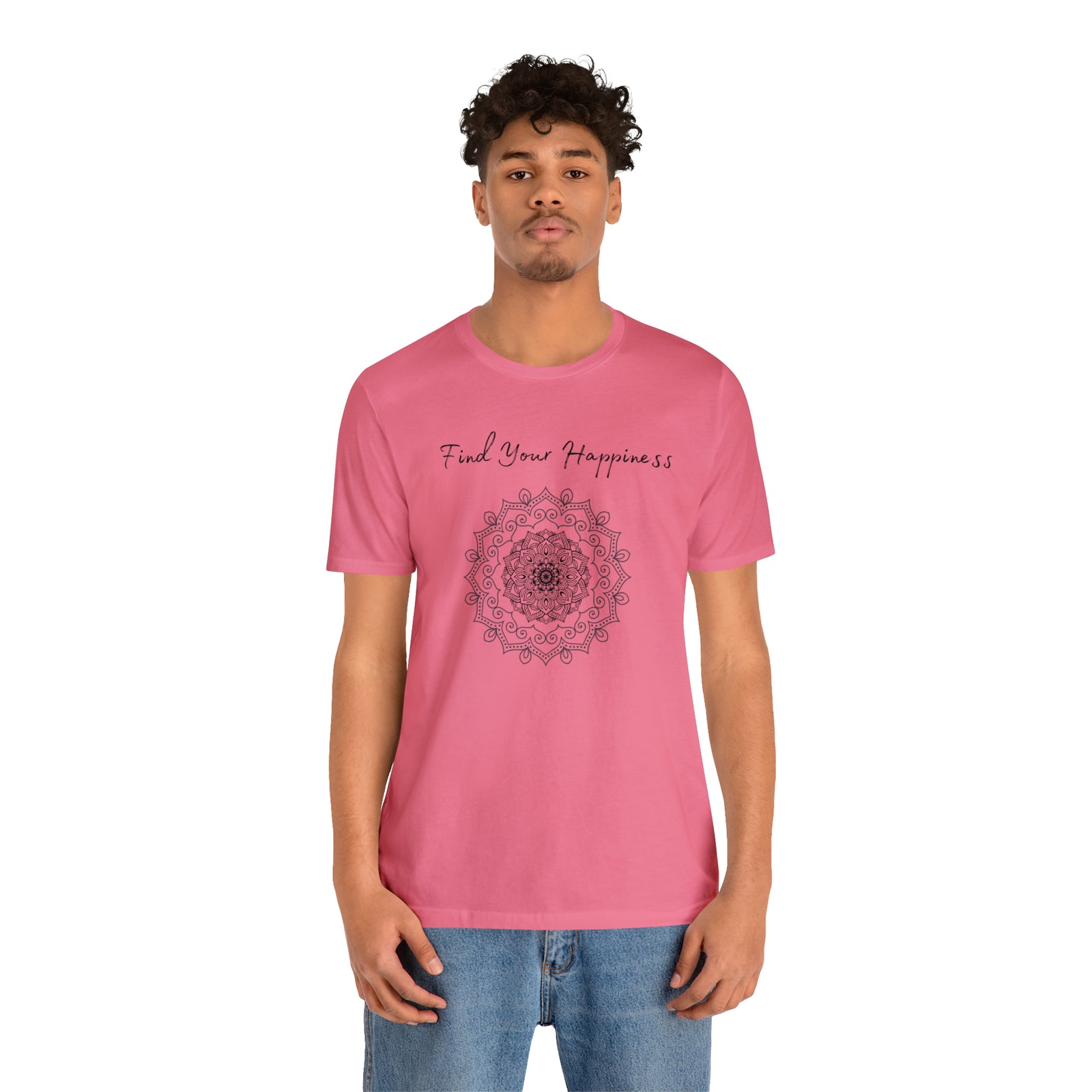 Find your Happiness mandala Unisex Jersey Short Sleeve Tee in 15 colors