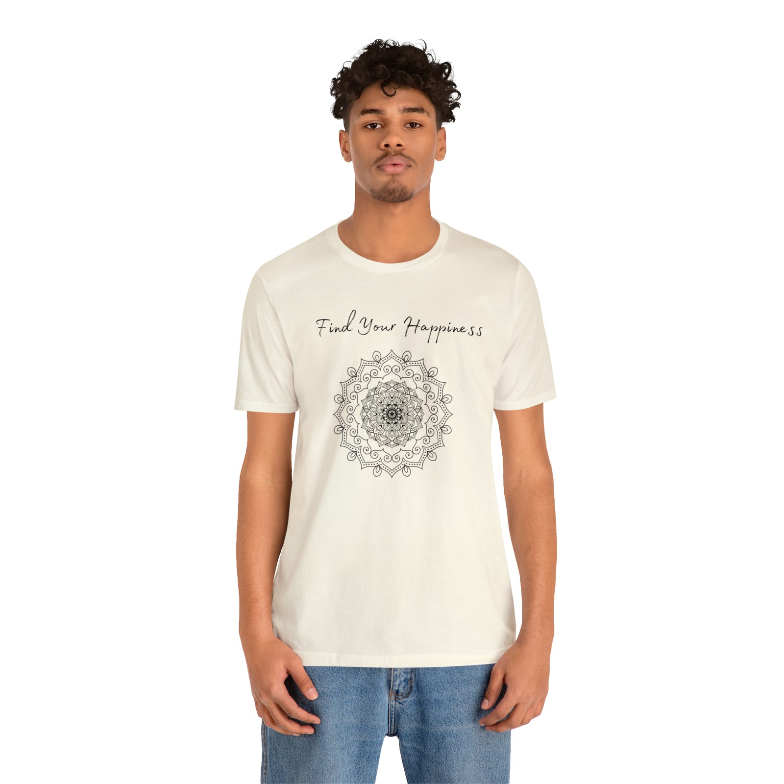 Find your Happiness mandala Unisex Jersey Short Sleeve Tee in 15 colors