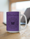 Find your Inspiration butterfly mandala Purple  background **Ceramic Mug 15oz