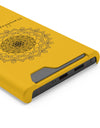 Phone Case With Card Holder Happiness Mandala -Yellow