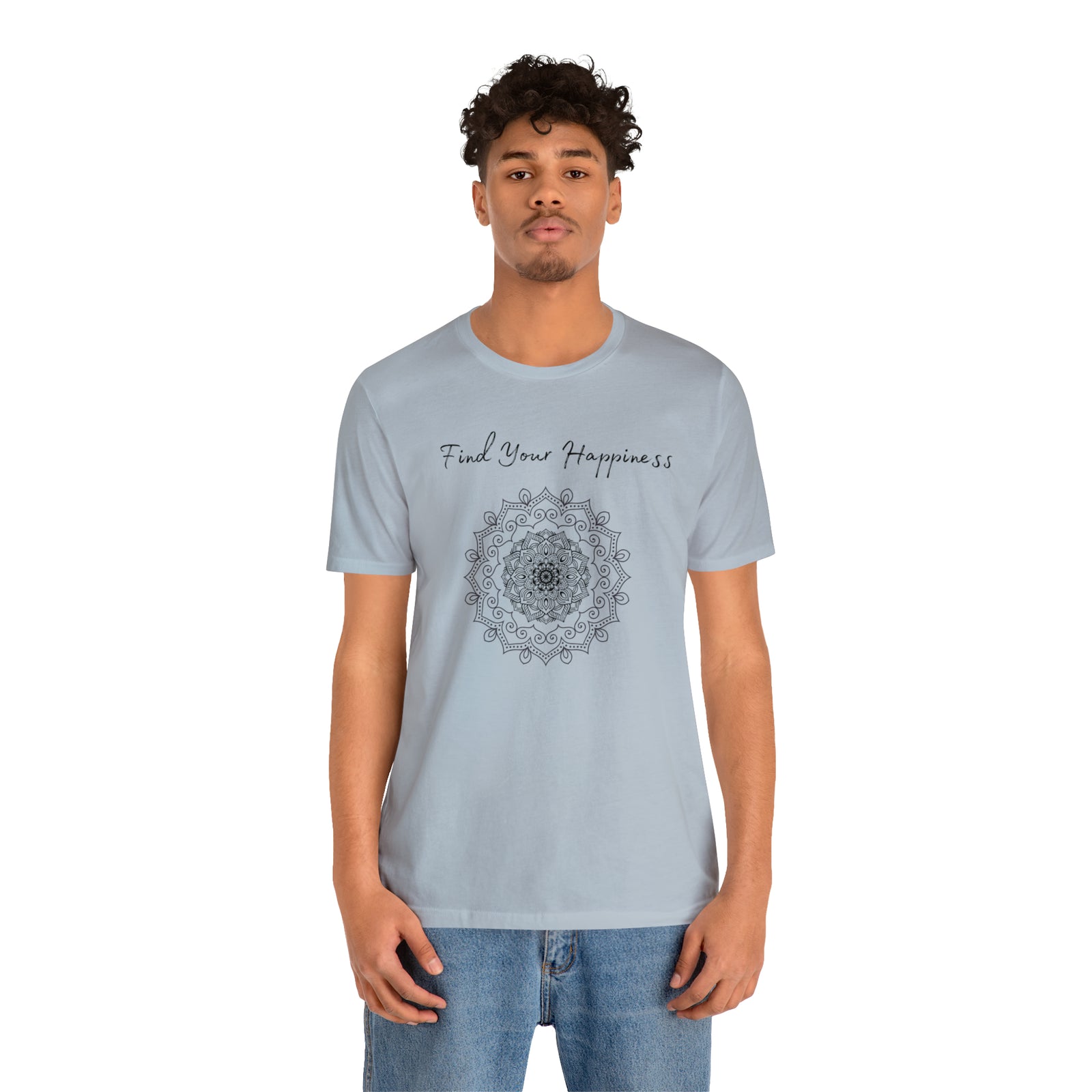 Find your Happiness mandala Unisex Jersey Short Sleeve Tee in 15 colors
