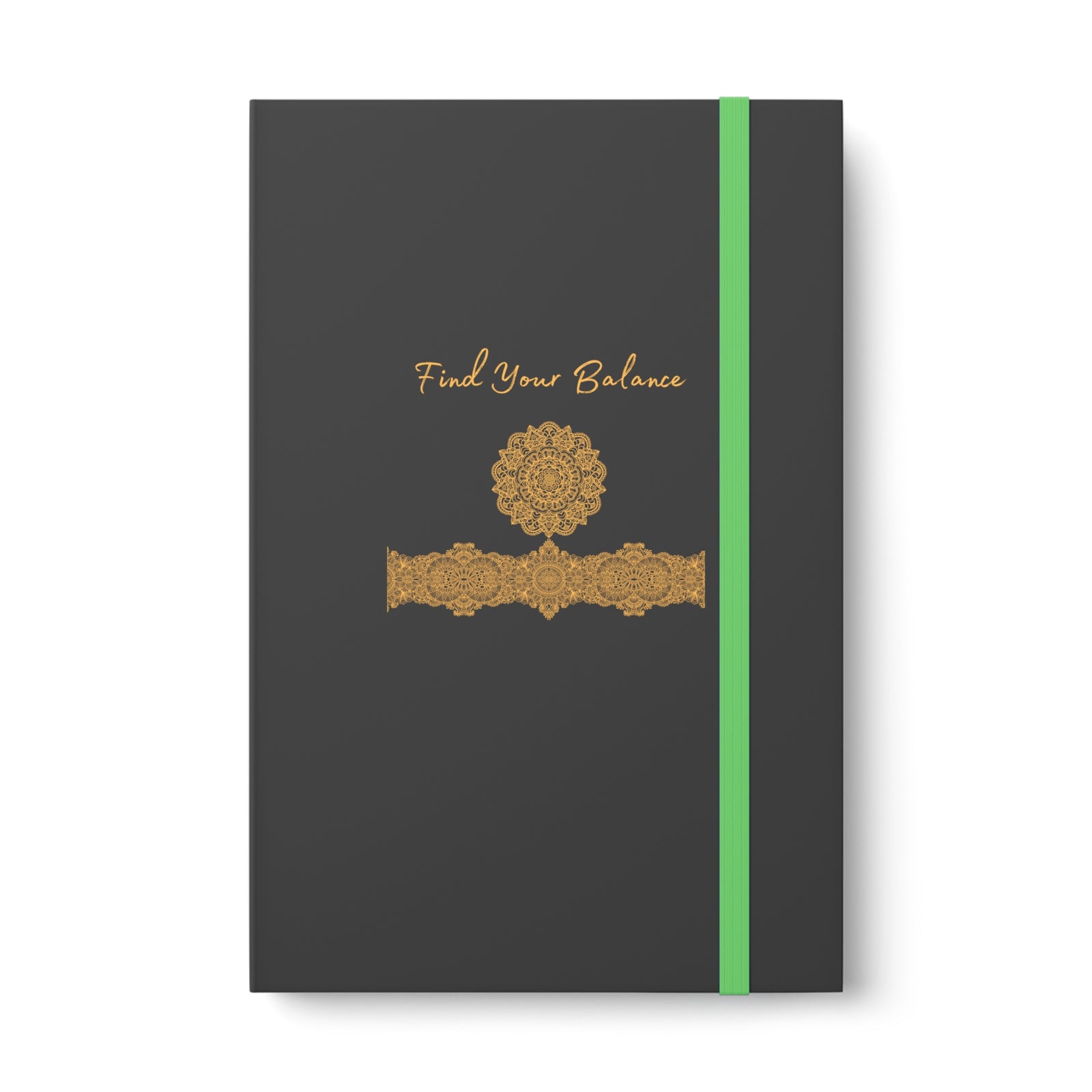 Find Your Balance Mandala w/ border Color Contrast Notebook - Ruled Journal
