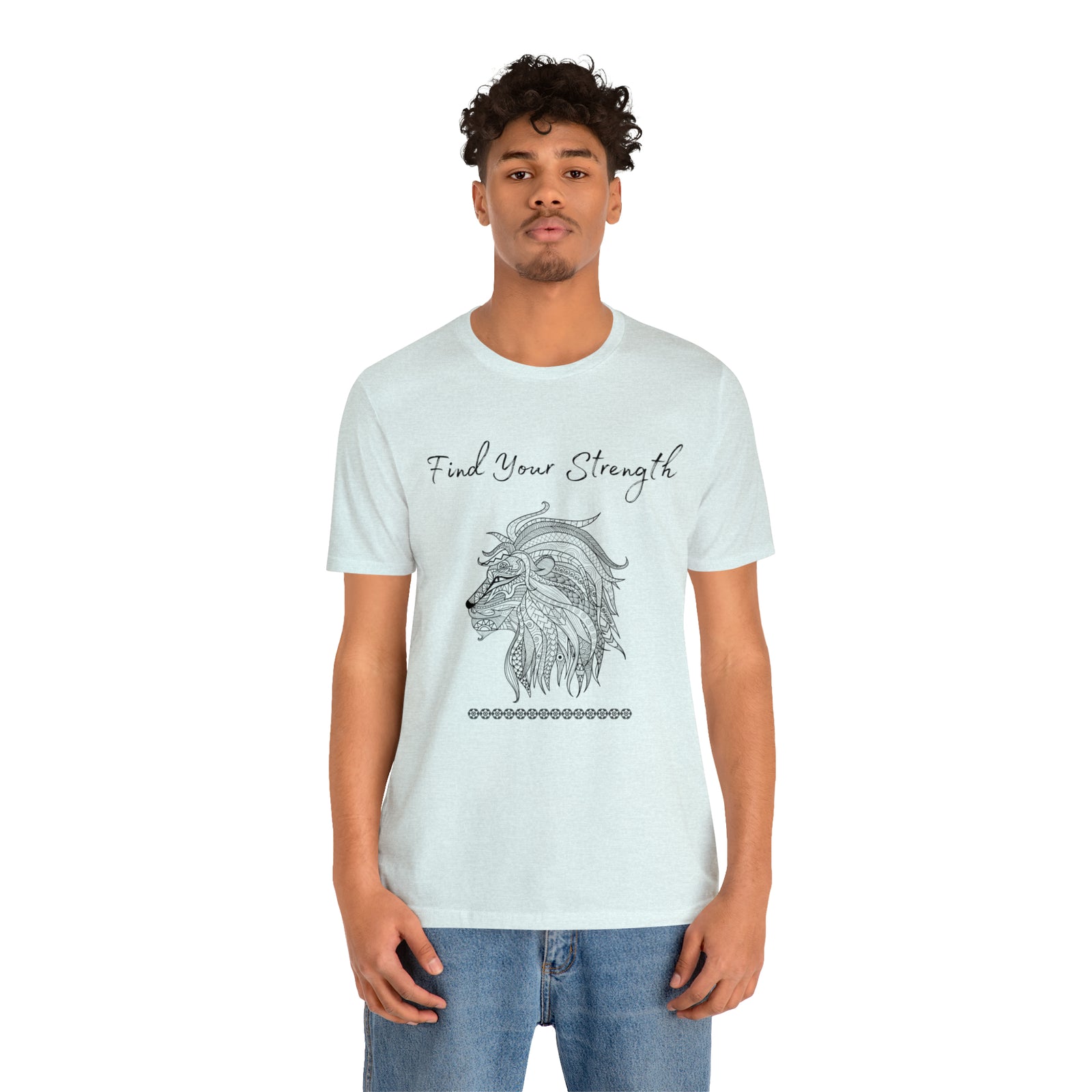 Find Your Strength Lion Mandala Unisex Jersey Short Sleeve Tee 15 colors