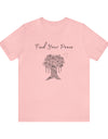 Find Your Peace mandala tree- with dove  Unisex Jersey Short Sleeve Tee- 15 colors