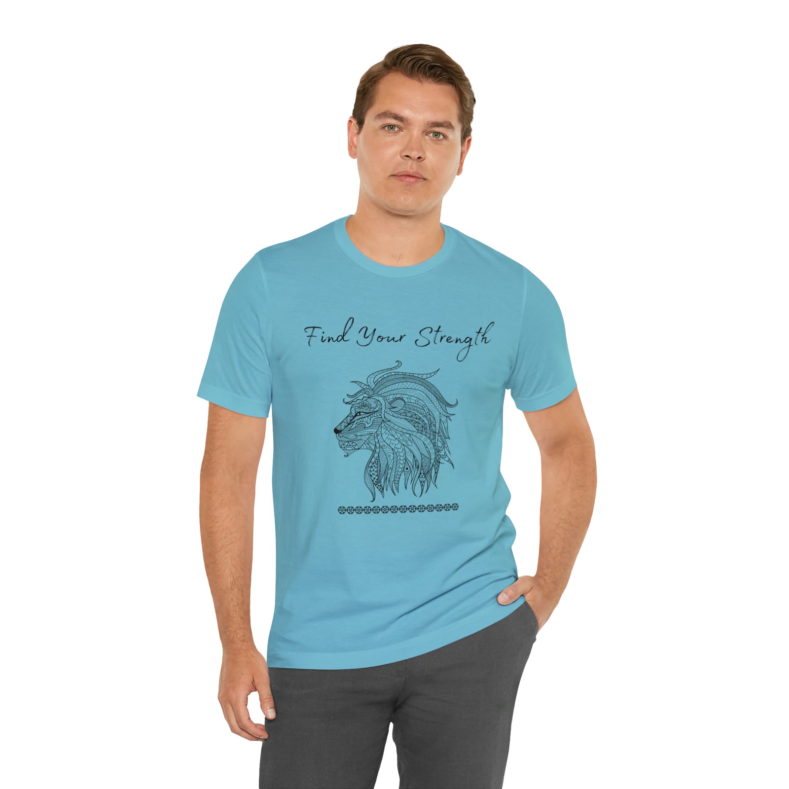 Find Your Strength Lion Mandala Unisex Jersey Short Sleeve Tee 15 colors