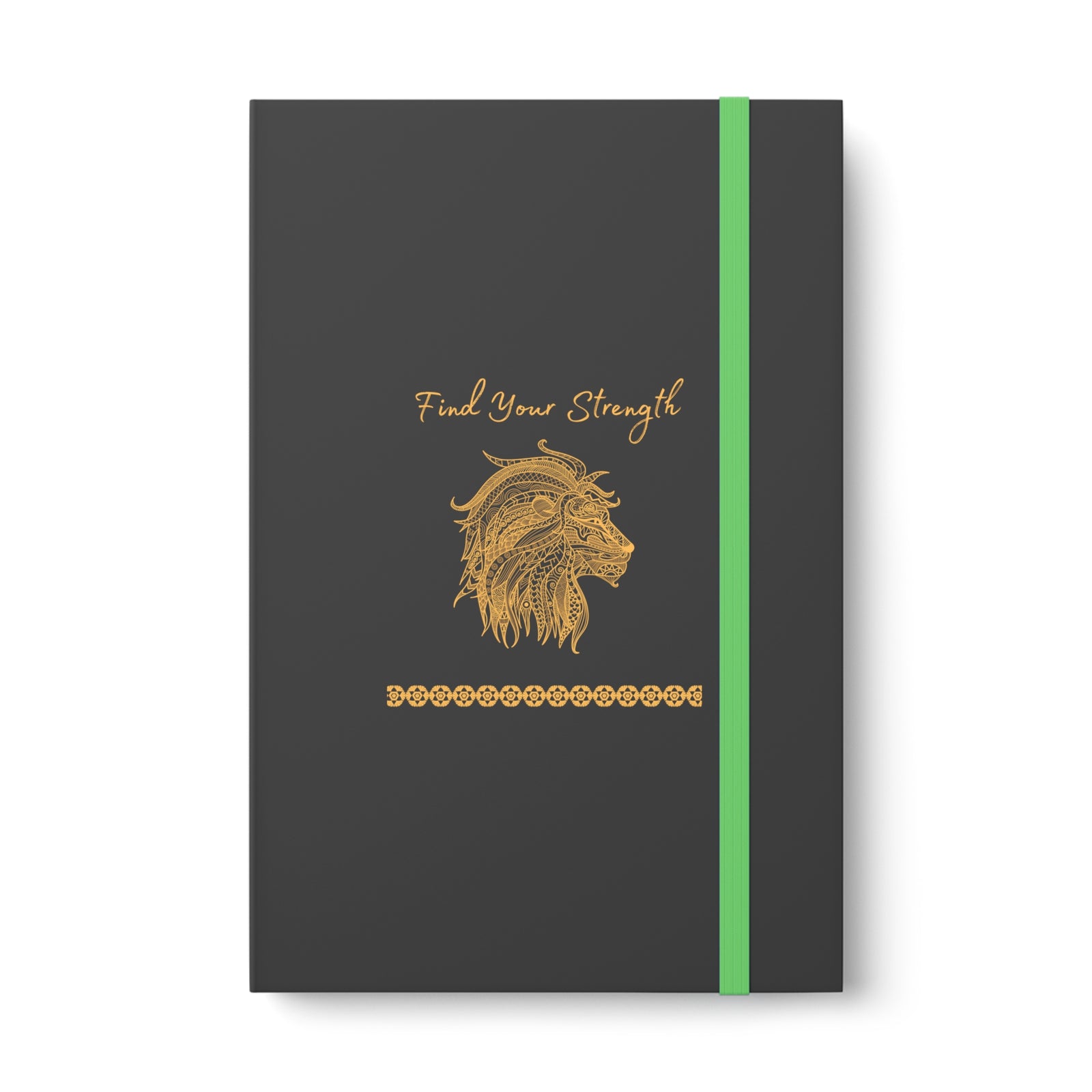 Find Your Strength Mandala Lion design Grey-Color Contrast Notebook - Ruled