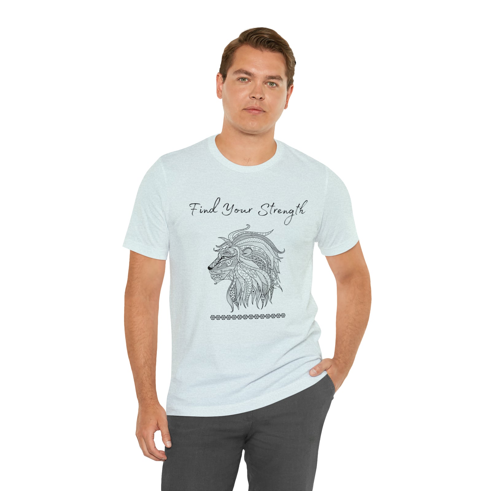 Find Your Strength Lion Mandala Unisex Jersey Short Sleeve Tee 15 colors