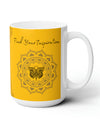 Find your Inspiration butterfly mandala Yellow background **Ceramic Mug 15oz