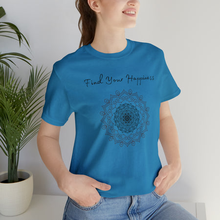 Find your Happiness mandala Unisex Jersey Short Sleeve Tee in 15 colors