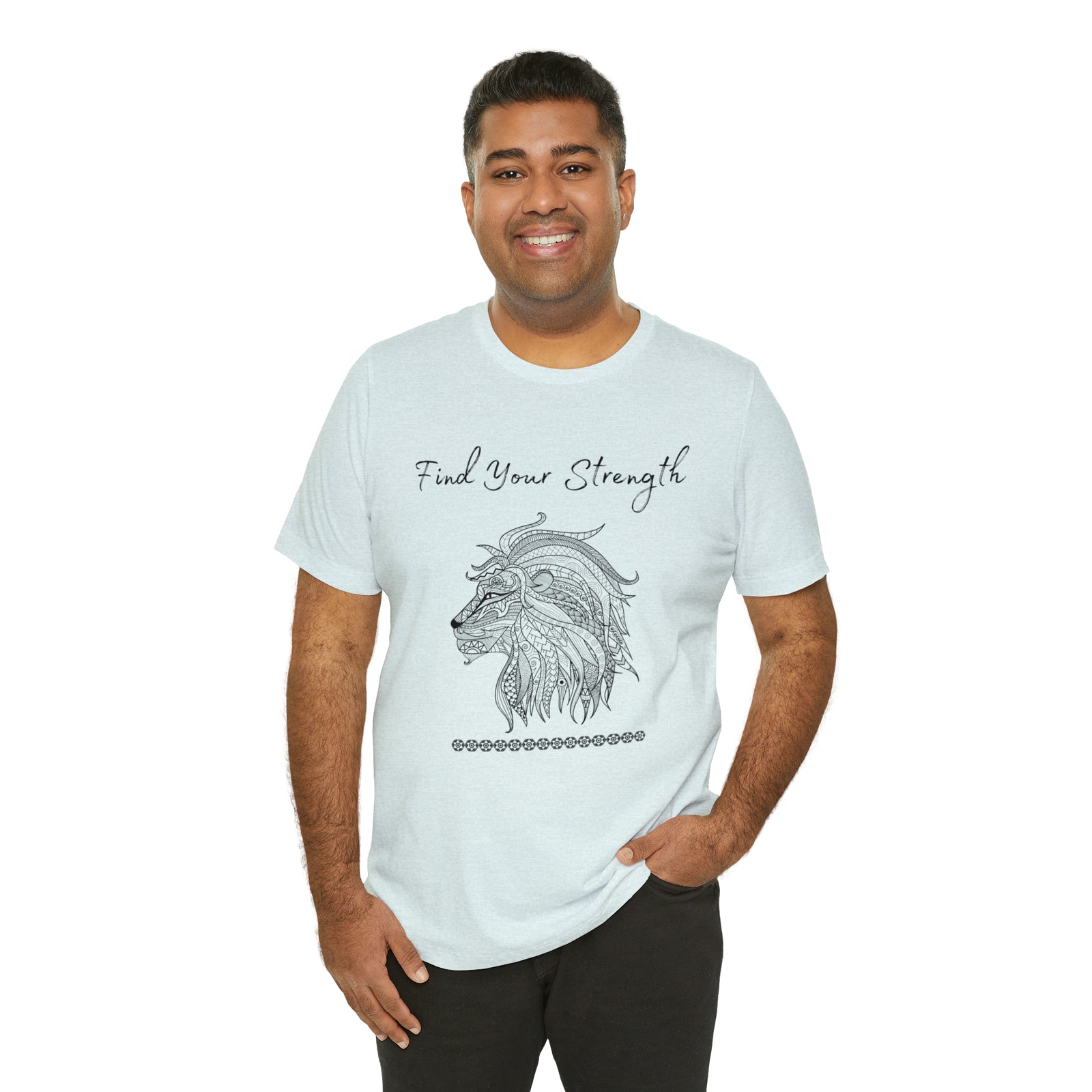 Find Your Strength Lion Mandala Unisex Jersey Short Sleeve Tee 15 colors