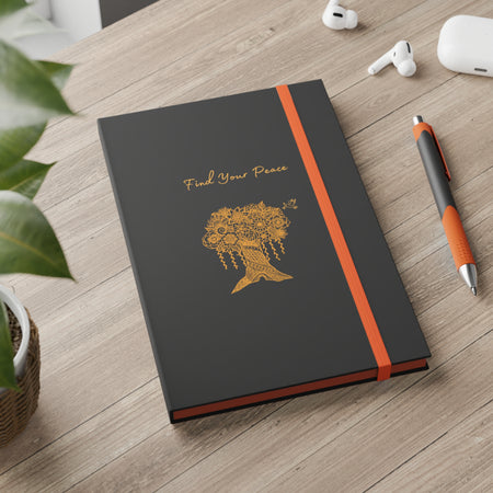 Find your Peace Mandala Tree  and dove design with inside Color Contrast Notebook - Ruled Journal