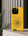 Phone Case With Card Holder Happiness Mandala -Yellow