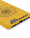 Phone Case With Card Holder Happiness Mandala -Yellow