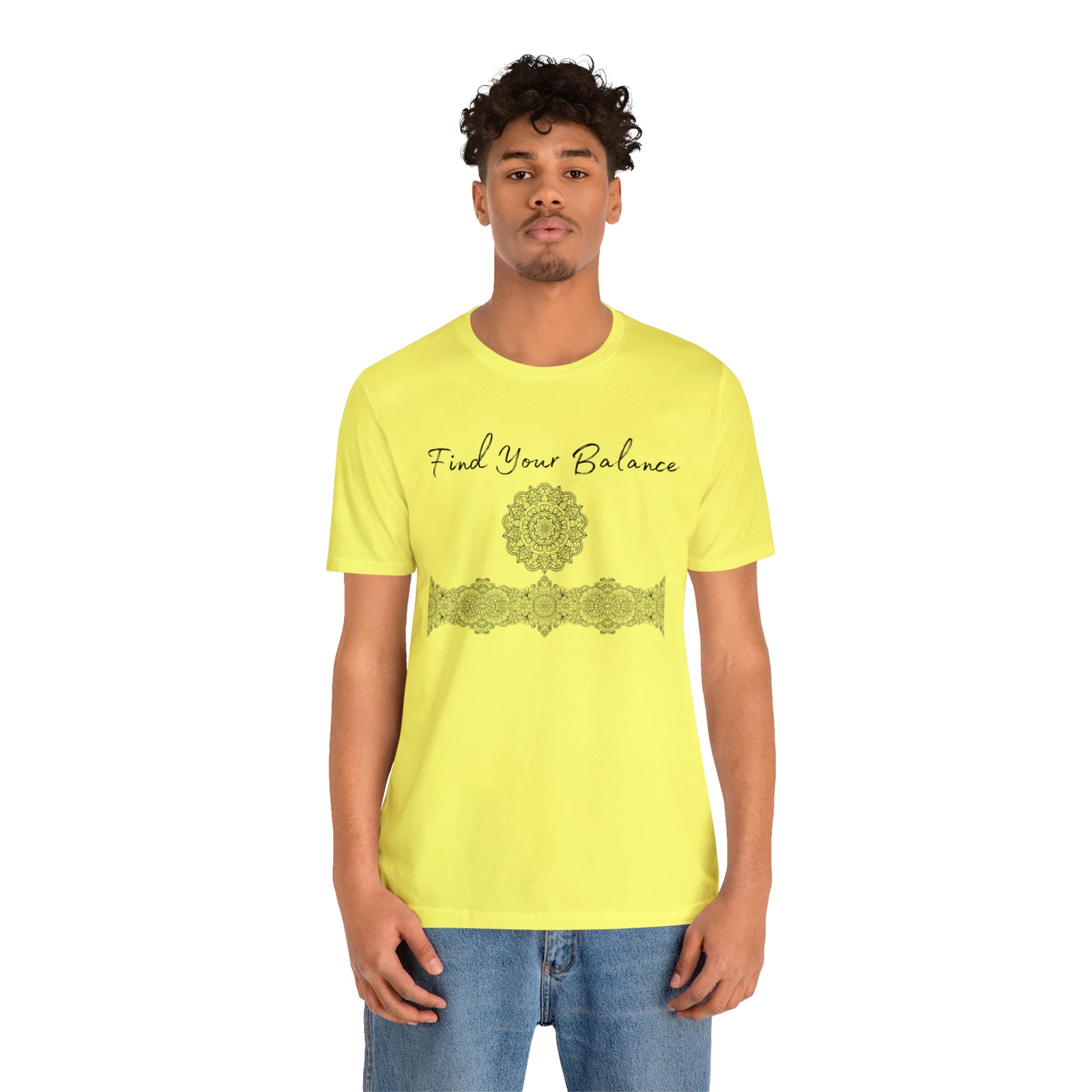 Find Your Balance mandala 2 Unisex Jersey Short Sleeve Tee 15 colors