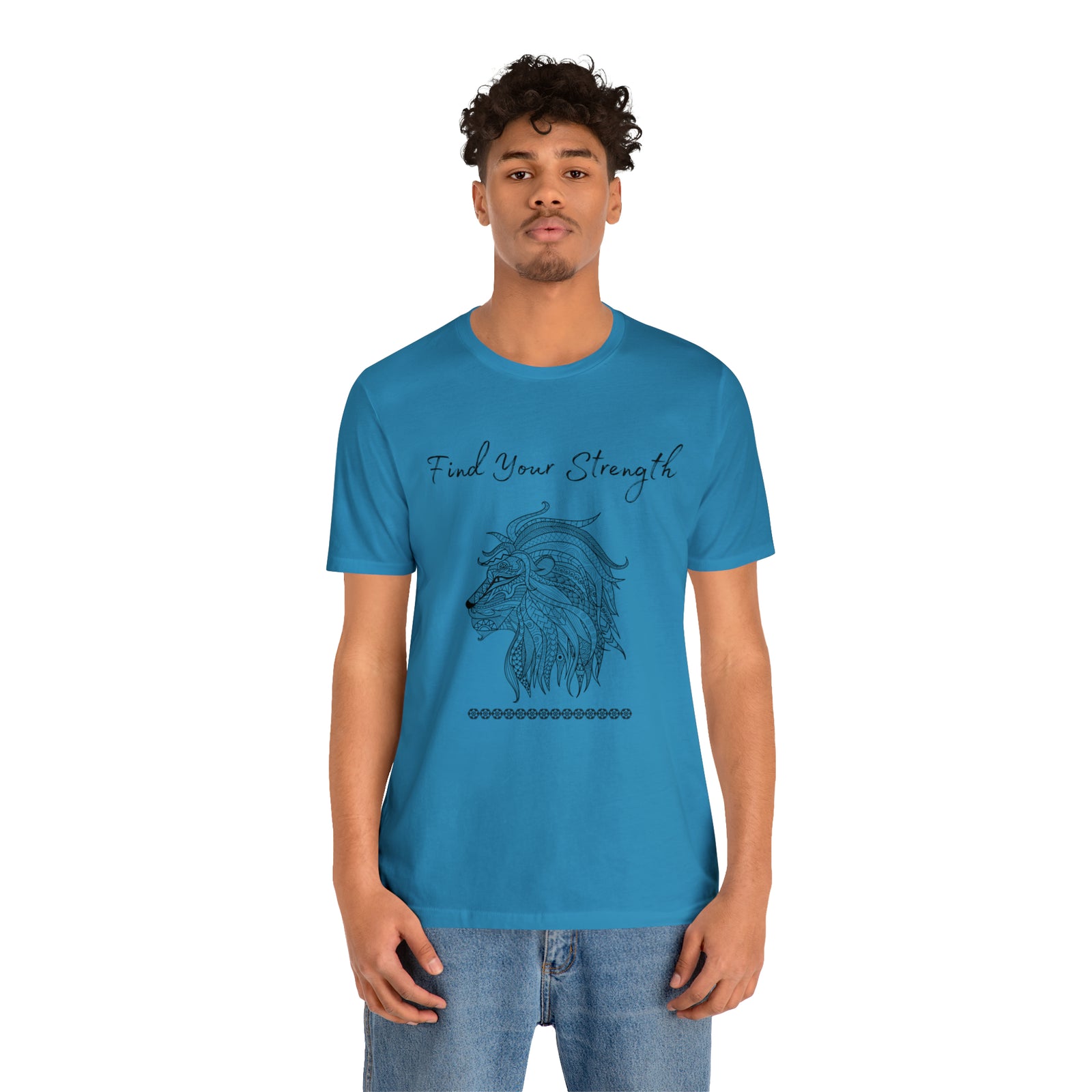 Find Your Strength Lion Mandala Unisex Jersey Short Sleeve Tee 15 colors