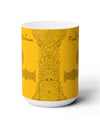 Find your Balance mandala yellow background **Ceramic Mug 15oz