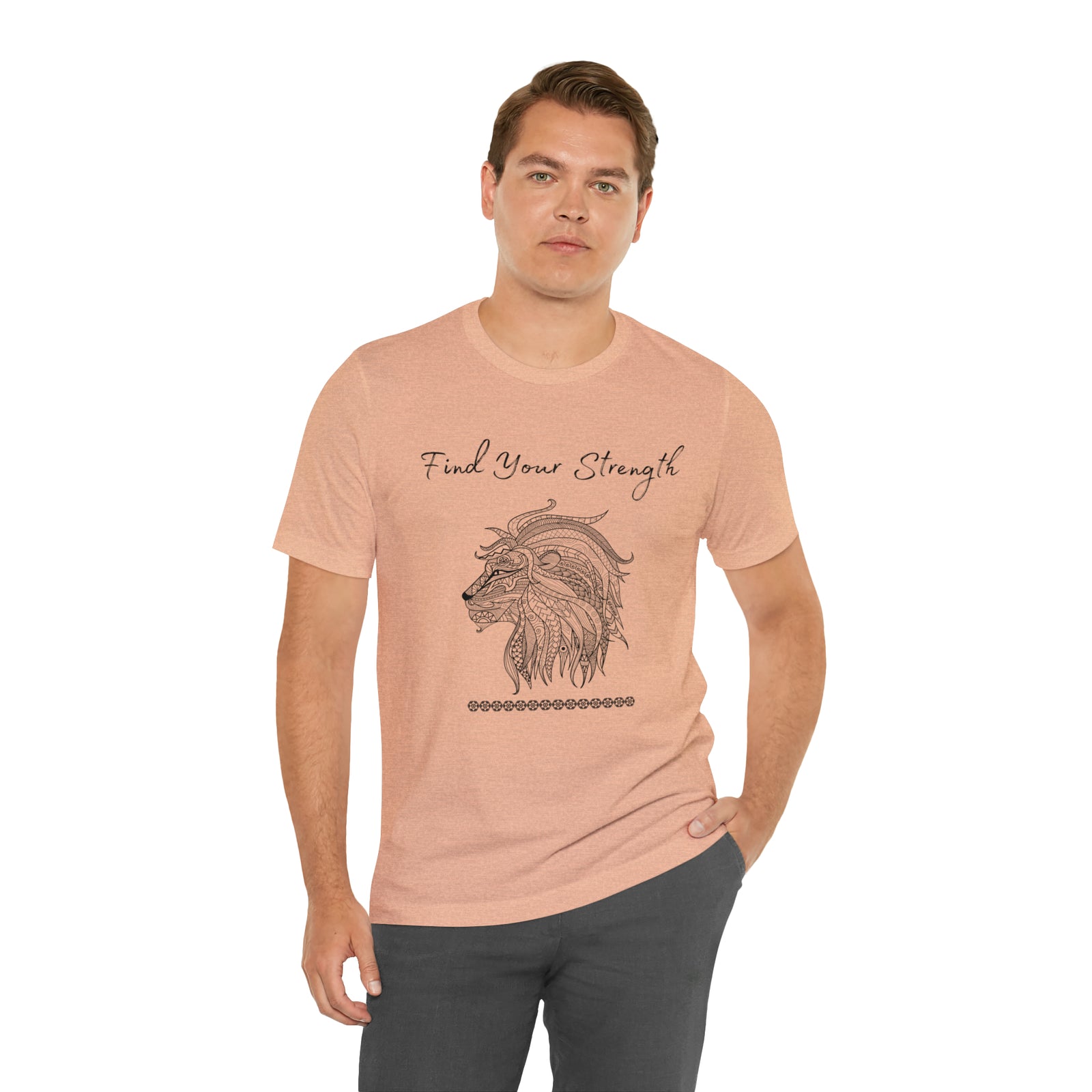 Find Your Strength Lion Mandala Unisex Jersey Short Sleeve Tee 15 colors