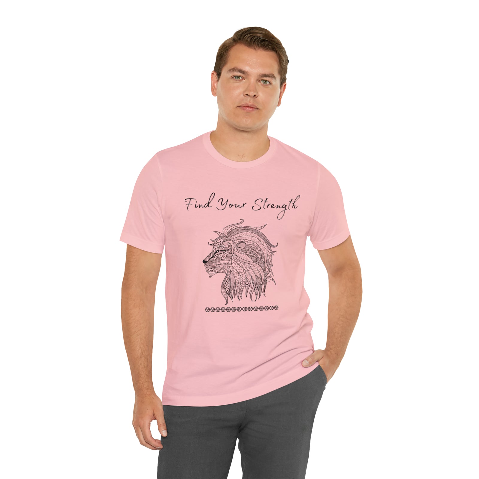 Find Your Strength Lion Mandala Unisex Jersey Short Sleeve Tee 15 colors