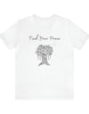 Find Your Peace mandala tree- with dove  Unisex Jersey Short Sleeve Tee- 15 colors