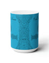 Find your Balance mandala Turquoise blue background **Ceramic Mug 15oz