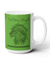 Find your Strength Lion mandala Green background **Ceramic Mug 15oz