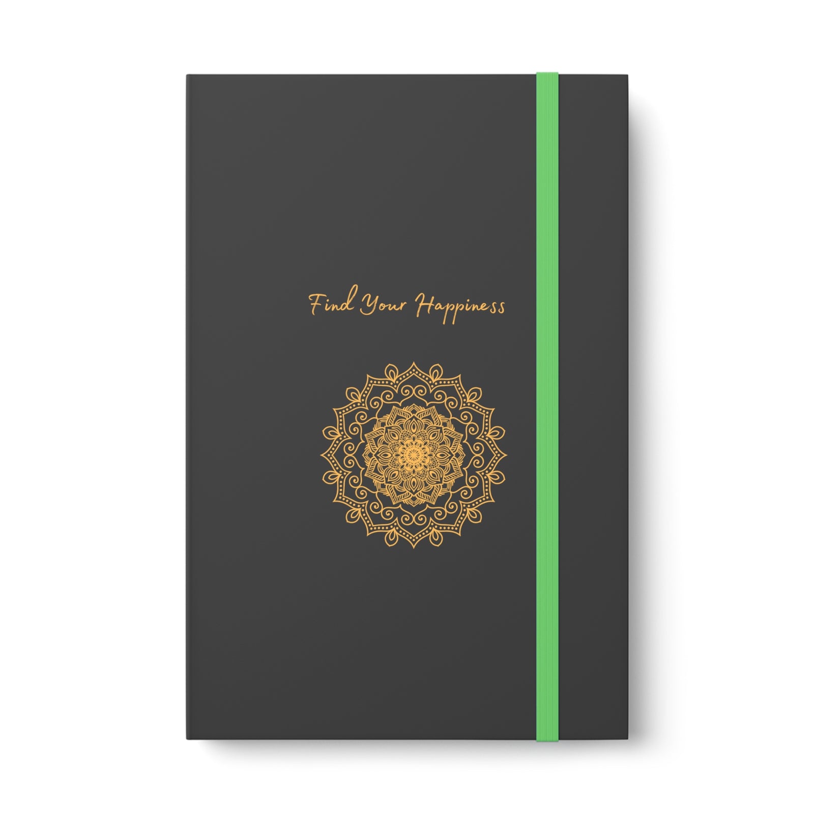 Find Your Happiness Mandala design yellow-Color Contrast Notebook - Journal