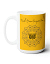 Find your Inspiration butterfly mandala Yellow background **Ceramic Mug 15oz