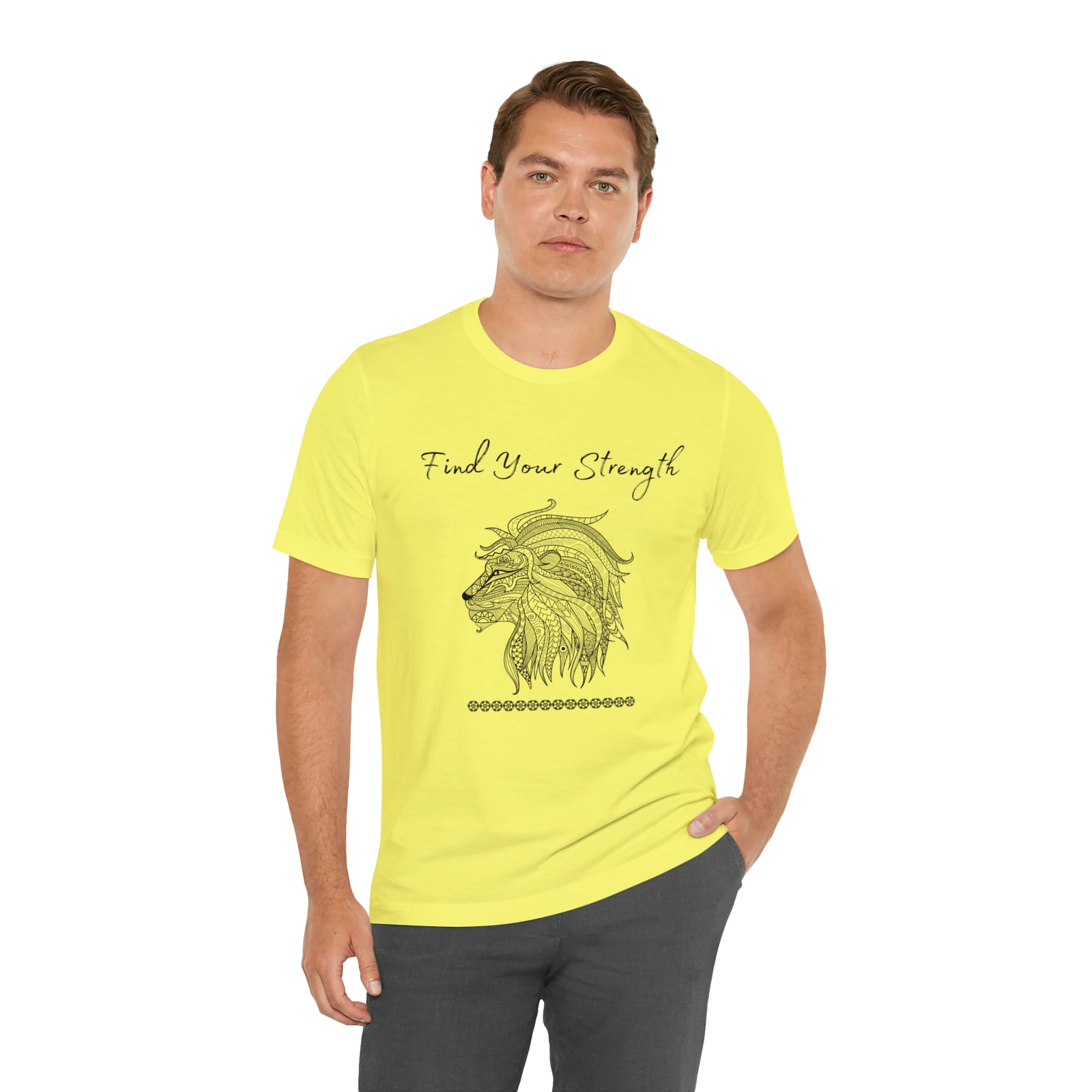 Find Your Strength Lion Mandala Unisex Jersey Short Sleeve Tee 15 colors