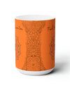 Find your Inspiration butterfly mandala orange background **Ceramic Mug 15oz