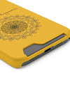 Phone Case With Card Holder Happiness Mandala -Yellow