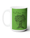 Find your Peace mandala tree green background **Ceramic Mug 15oz