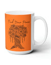 Find your Peace mandala tree orange background **Ceramic Mug 15oz