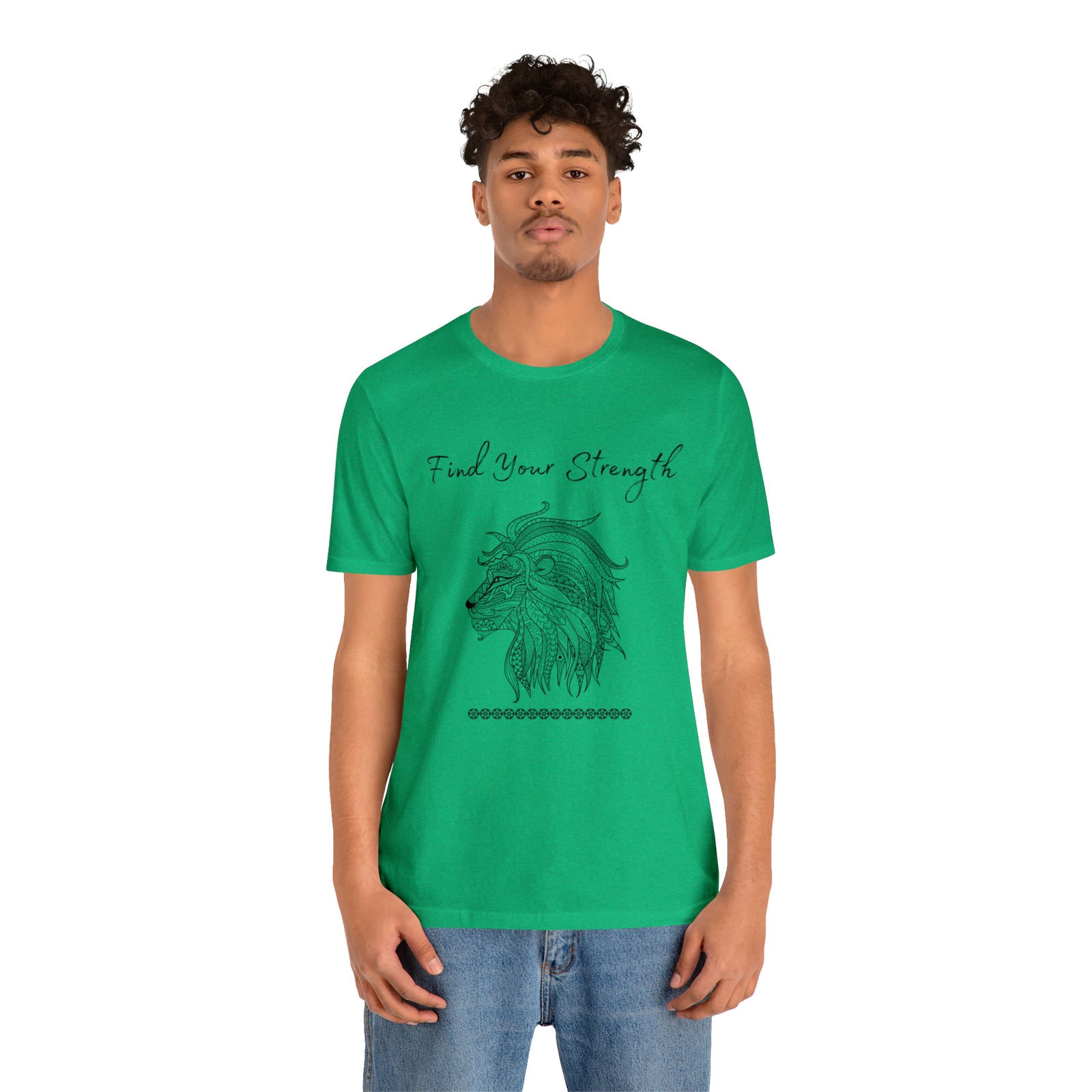 Find Your Strength Lion Mandala Unisex Jersey Short Sleeve Tee 15 colors