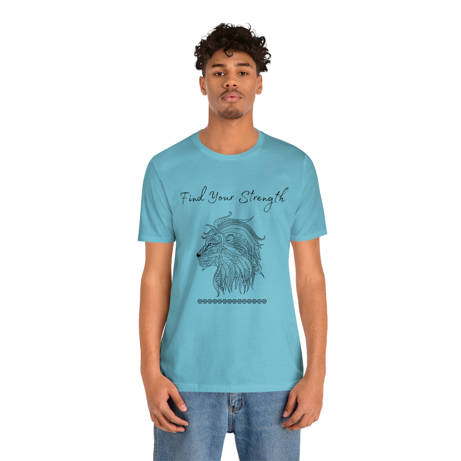 Find Your Strength Lion Mandala Unisex Jersey Short Sleeve Tee 15 colors