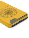 Phone Case With Card Holder Happiness Mandala -Yellow