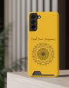 Phone Case With Card Holder Happiness Mandala -Yellow