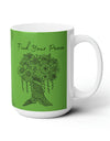 Find your Peace mandala tree green background **Ceramic Mug 15oz